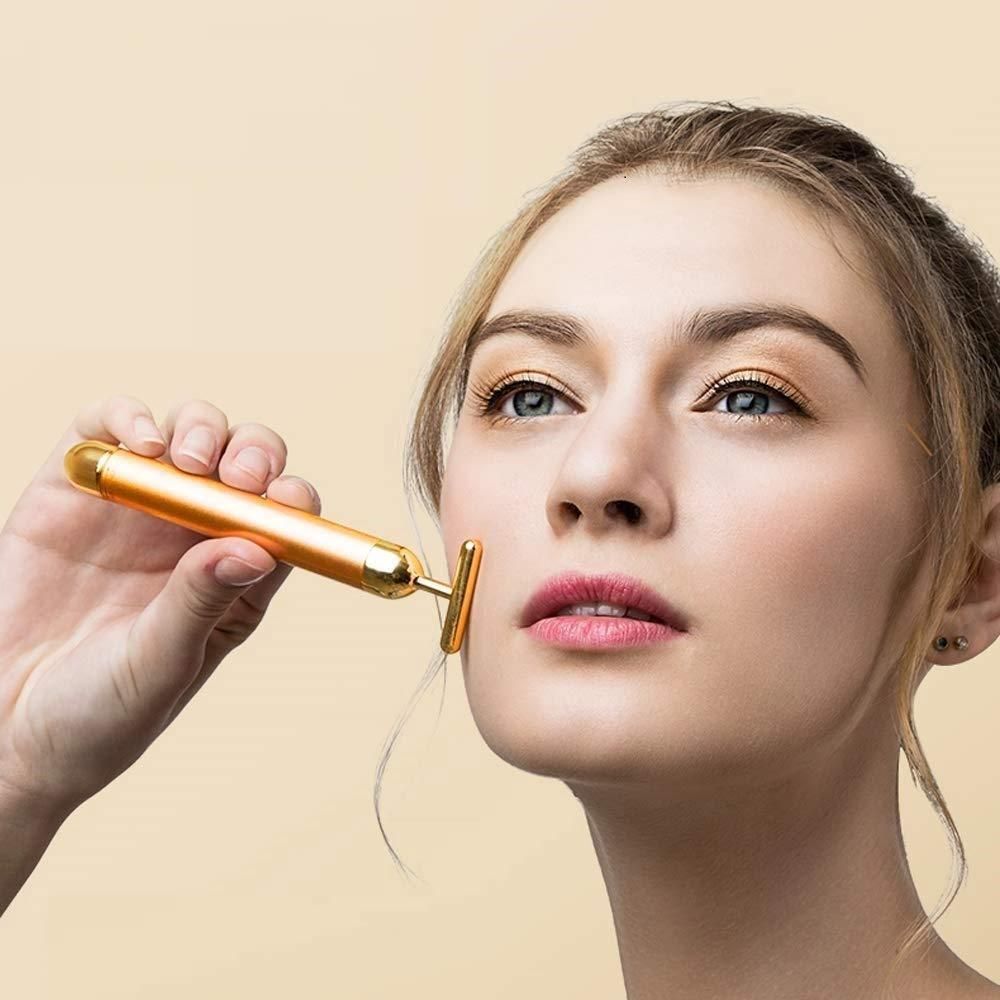 24K Gold Energy Beauty Bar – Electric Facial Massage Roller