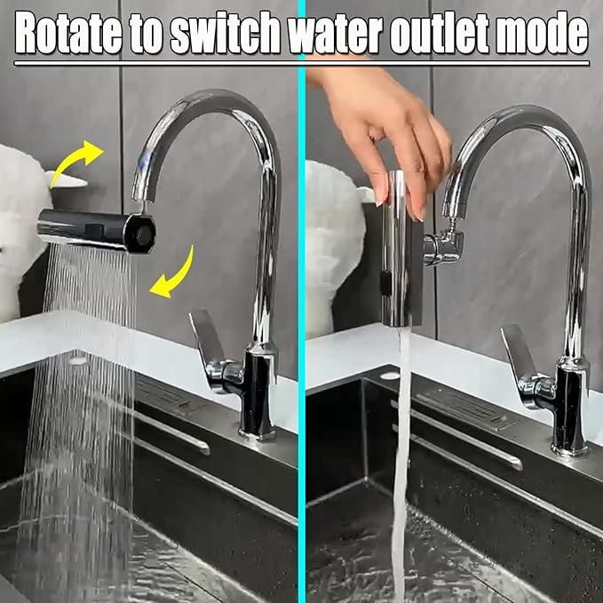 3-in-1 360° Waterfall Kitchen Faucet – Effortless Cleaning & Convenience