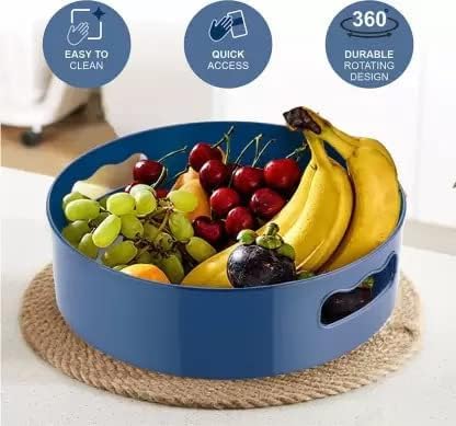 360° Rotating Organizer Tray – Multi-Function Kitchen & Cosmetics Organizer