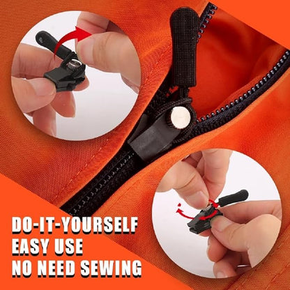 Portable Universal Detachable Zipper Slider – 3 Sizes (Small, Medium, Large) – Black