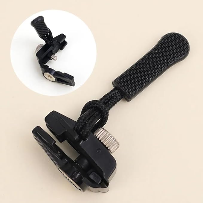Portable Universal Detachable Zipper Slider – 3 Sizes (Small, Medium, Large) – Black