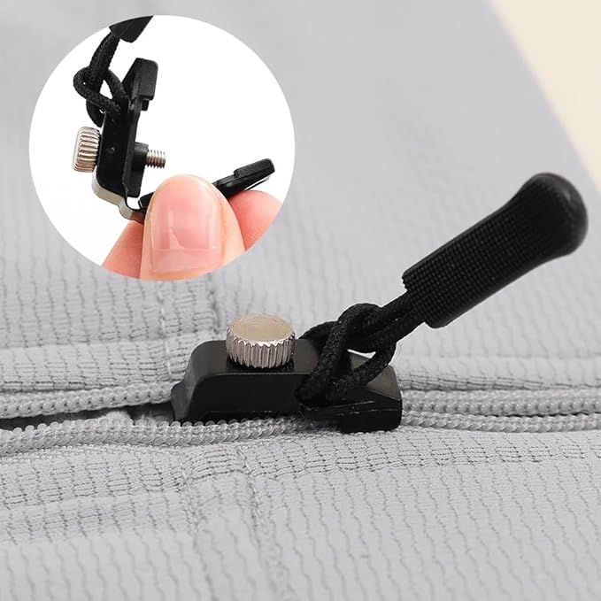 Portable Universal Detachable Zipper Slider – 3 Sizes (Small, Medium, Large) – Black