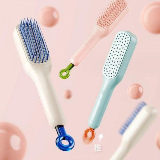 Self-Cleaning Anti-Static Massage Comb for Adults & Kids