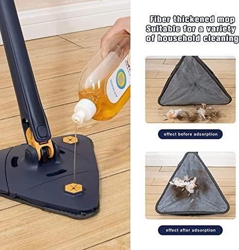 Blue Squeezing Triangle Cleaning Mop – 360° Rotating Mop for Floors, Windows, Walls & More