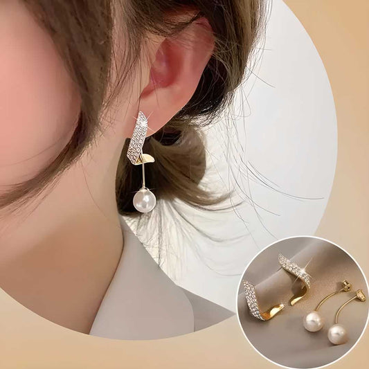 Korean Pearl Wing Stud Earrings (2 Pcs/Set)