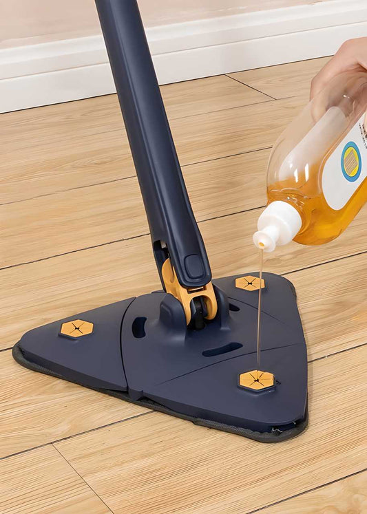 Blue Squeezing Triangle Cleaning Mop – 360° Rotating Mop for Floors, Windows, Walls & More