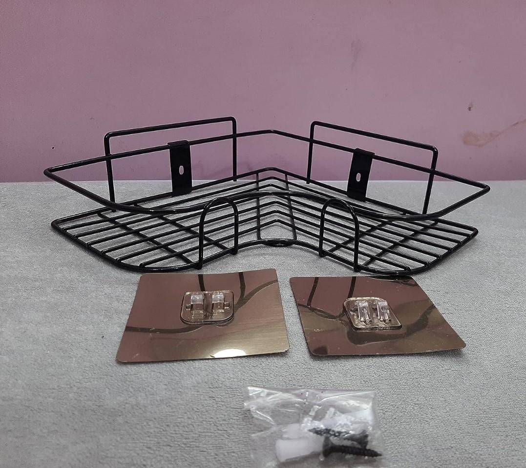 Metal Bathroom Corner Rack – Space-Saving Storage Shelves 🚿✨