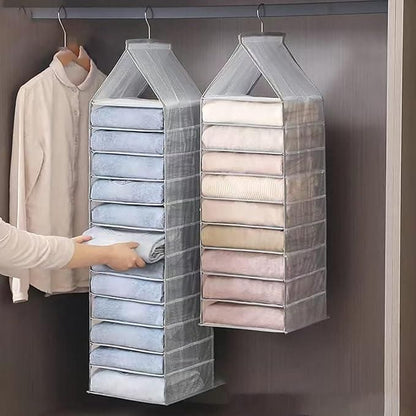 Hanging Closet Foldable Organizer – 6 Slots | Space-Saving Wardrobe Storage Solution