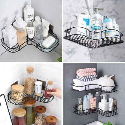 Metal Bathroom Corner Rack – Space-Saving Storage Shelves 🚿✨