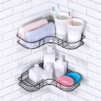 Metal Bathroom Corner Rack – Space-Saving Storage Shelves 🚿✨