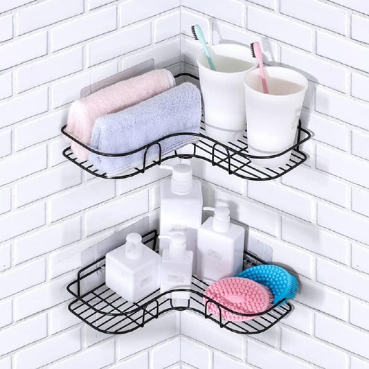 Metal Bathroom Corner Rack – Space-Saving Storage Shelves 🚿✨
