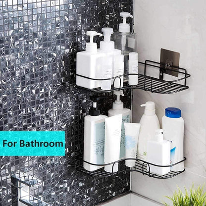 Metal Bathroom Corner Rack – Space-Saving Storage Shelves 🚿✨