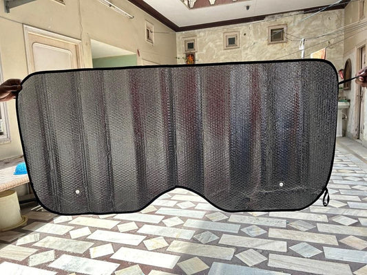 Front & Rear Foldable Car Sunshade – Silver Edition